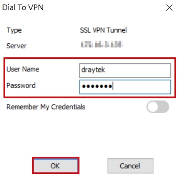 a screenshot of Smart VPN Client prompt for credentials